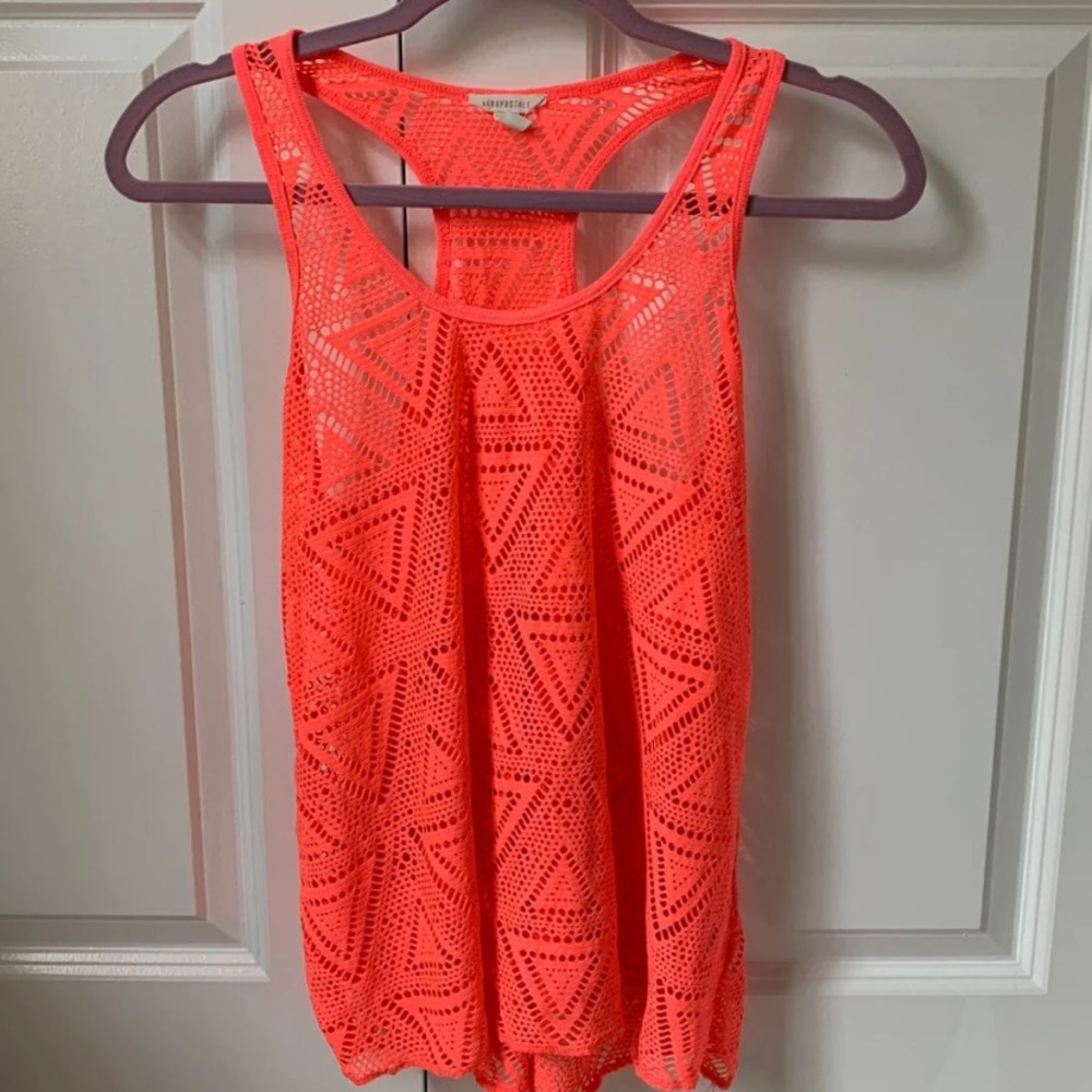 Neon coral tank top